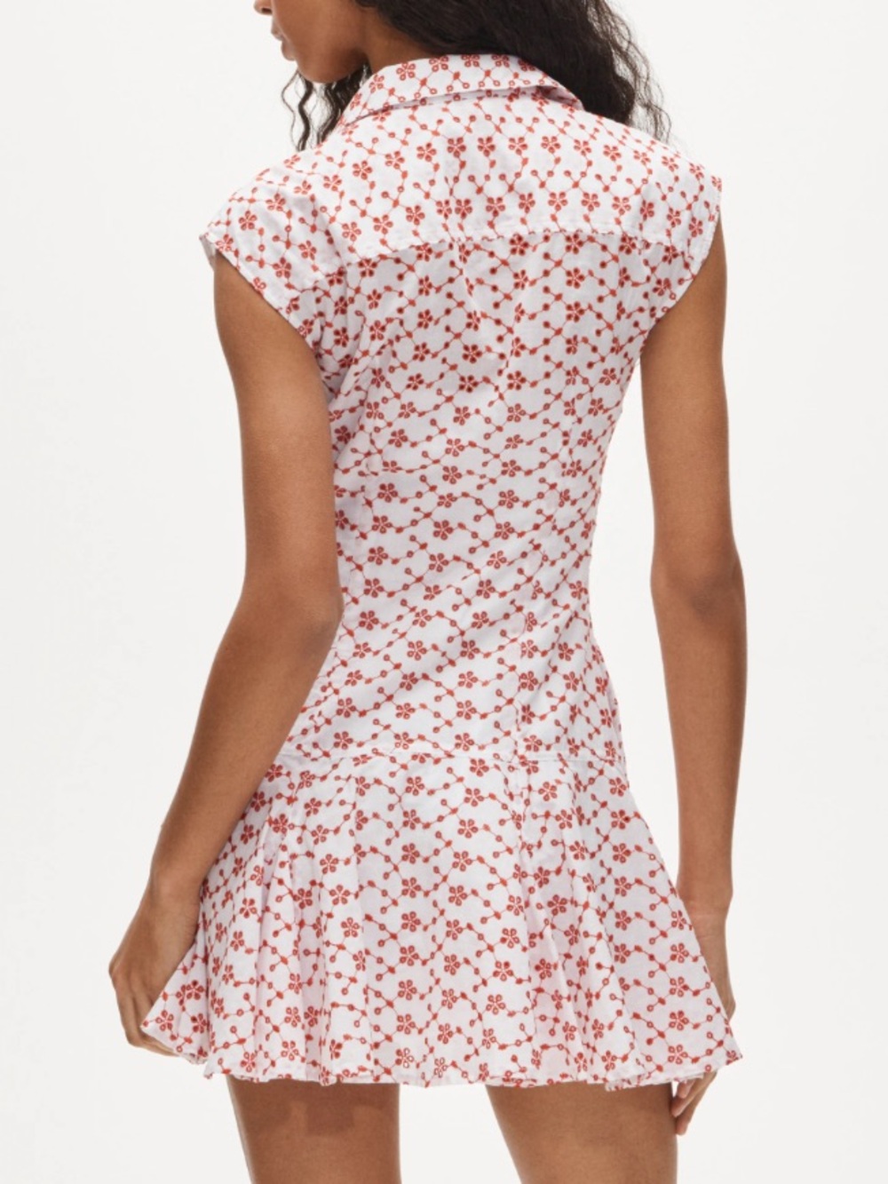 J.Crew Mini Eyelet Red White Shirt Dress Size 0 NWT Feminine - Picture 3 of 8